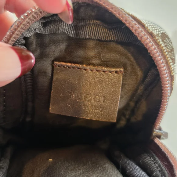 Gucci Monogram Mini Pouch in Brown/Tan - Picture 9 of 11